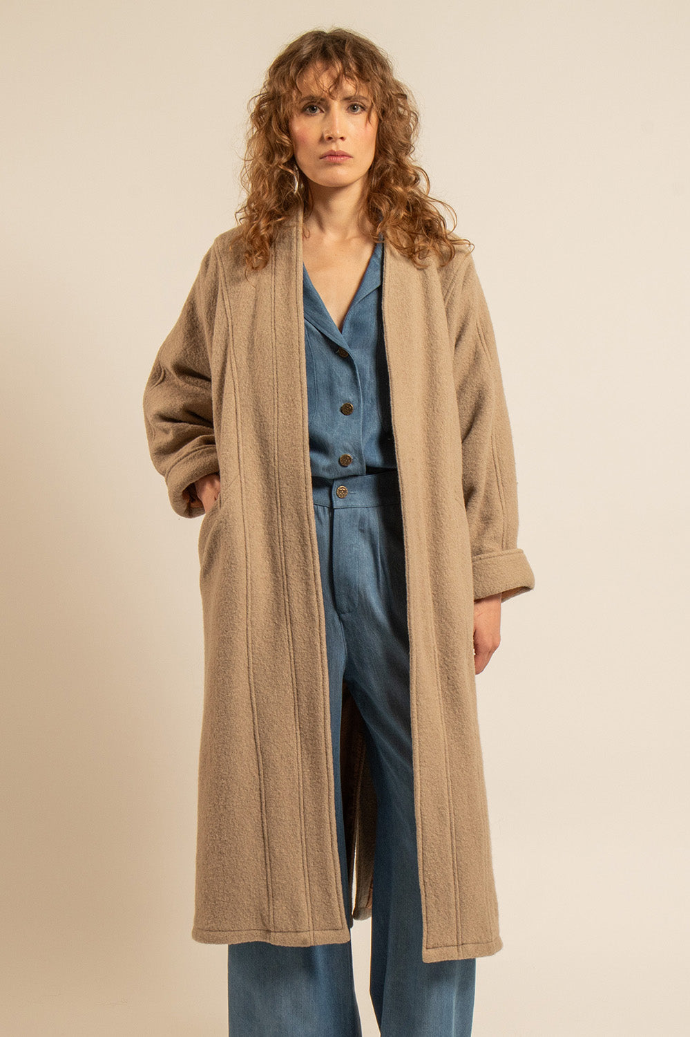 MANTEAU LAINE CLAUDIA - Beige
