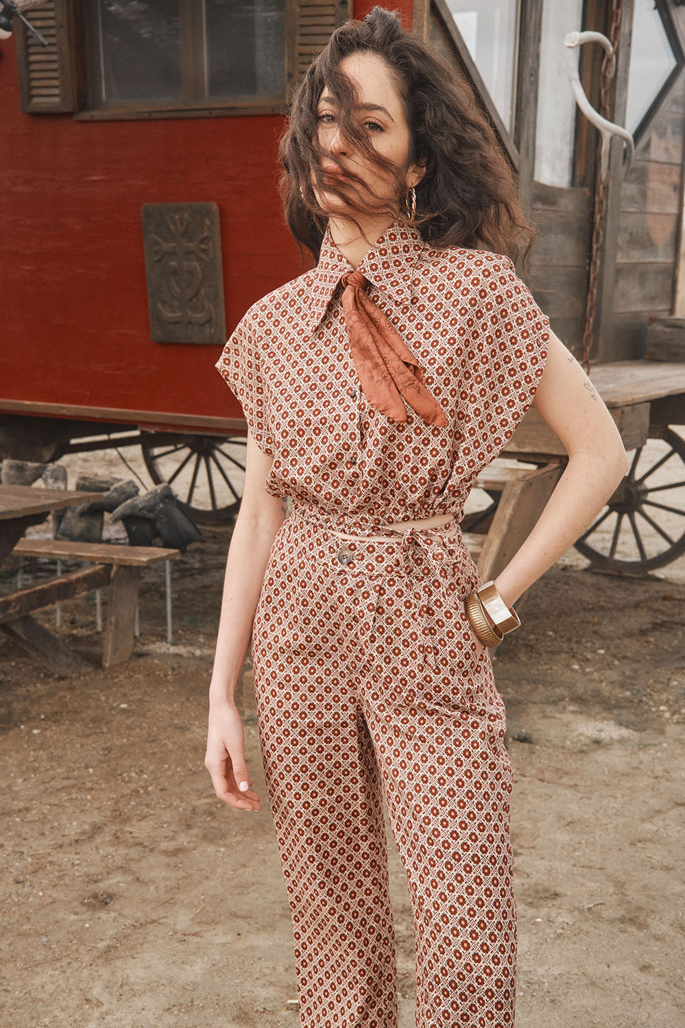 PANTALON ALBA - MOTIF TOMETTE