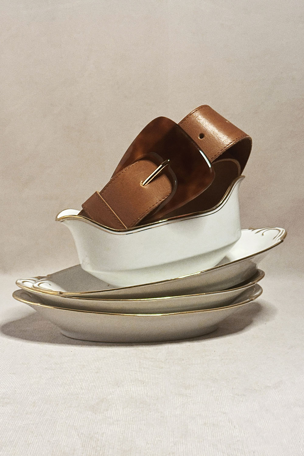 CEINTURE SEVENTIES - Tabac