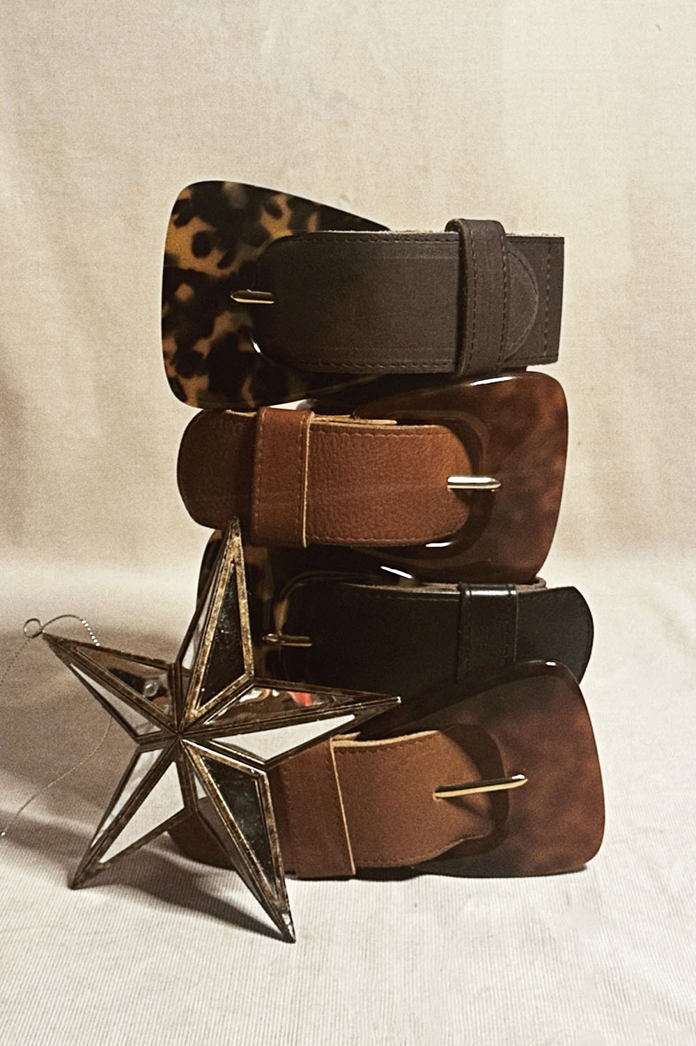 CEINTURE SEVENTIES - Tabac