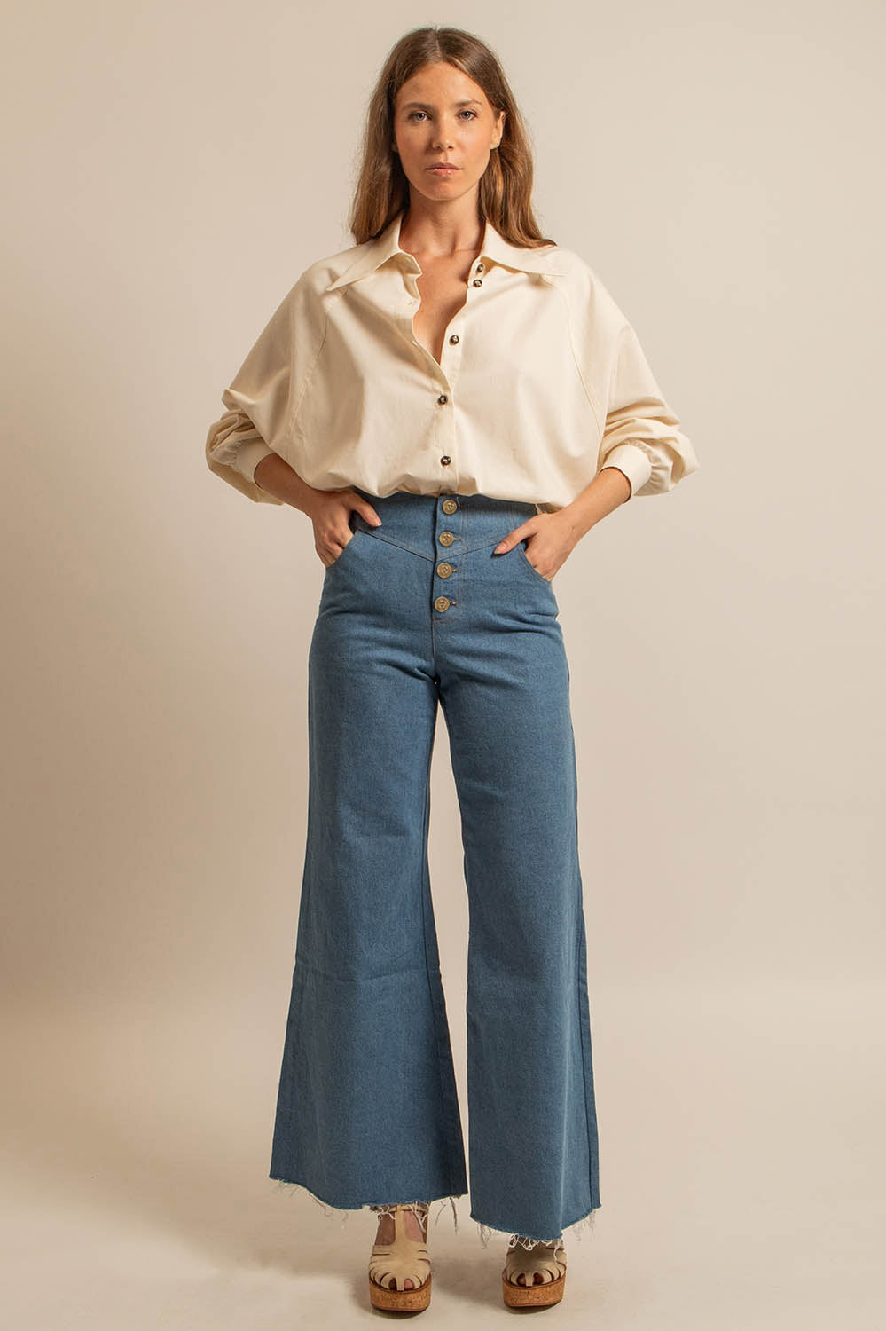 PANTALON MARIA - DENIM BLEU JEANS