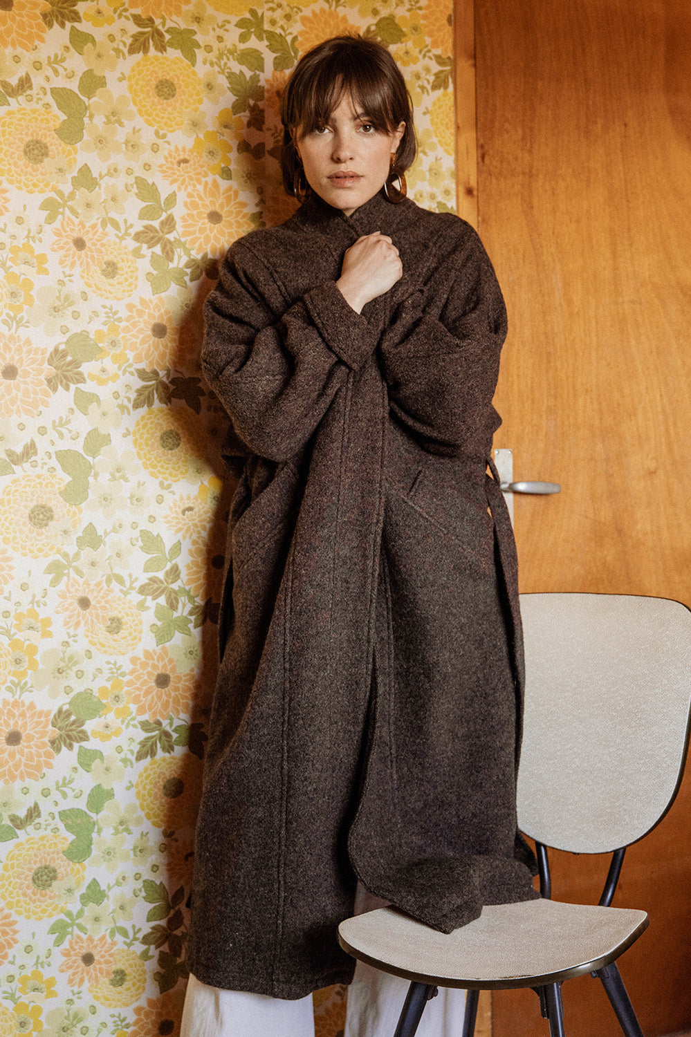 Wool Manteau Long Marron Long Manteau Marron Manteau Laine Acheter