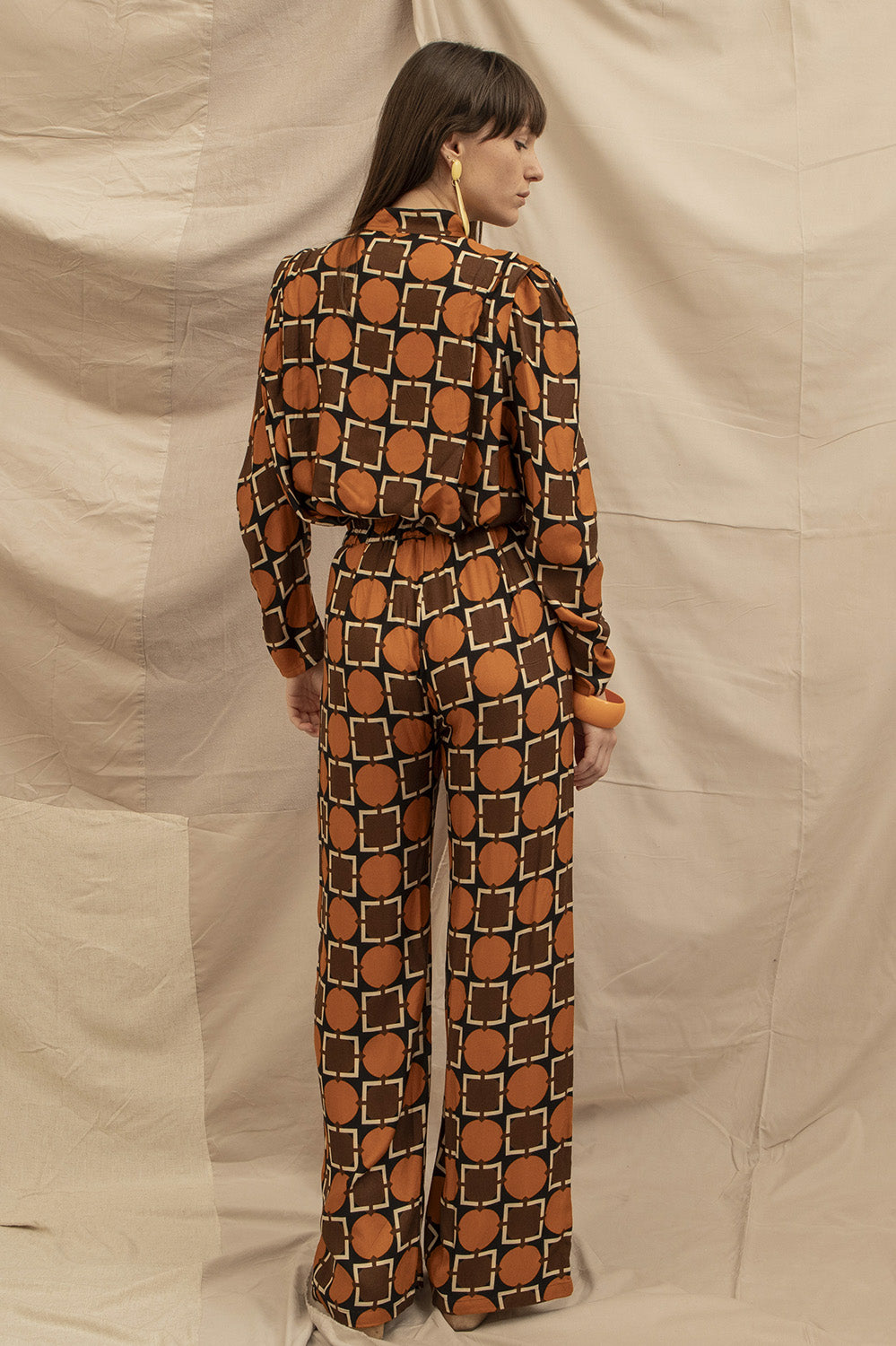 pantalon taille haute fluide