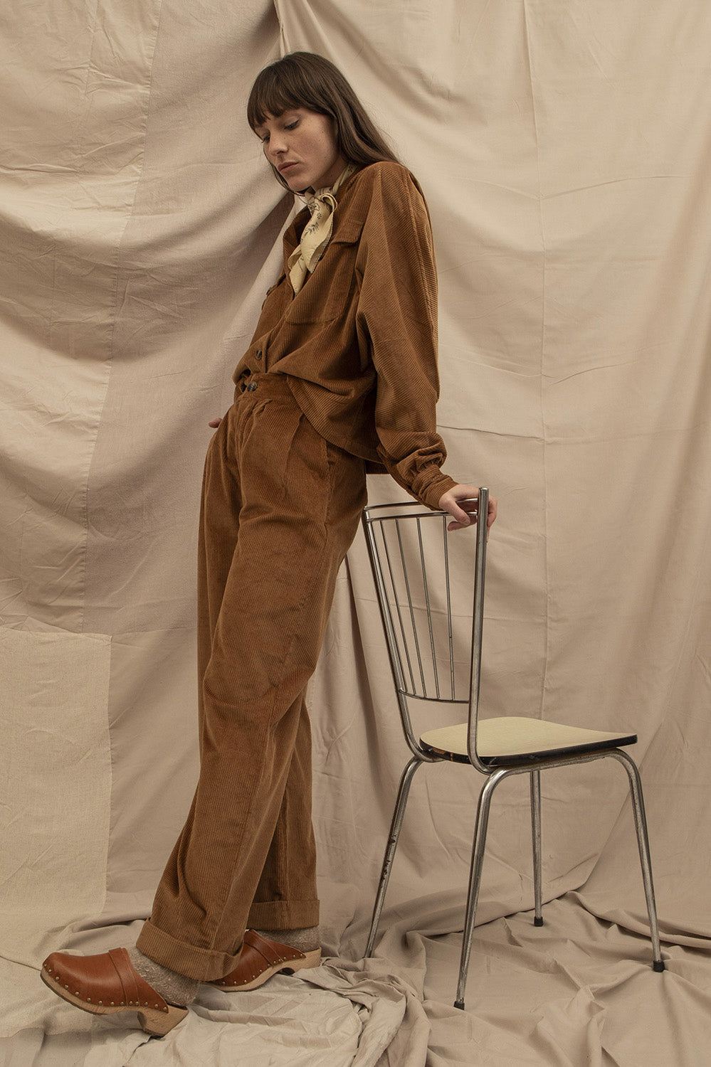 pantalon 100% coton en velours côtelé