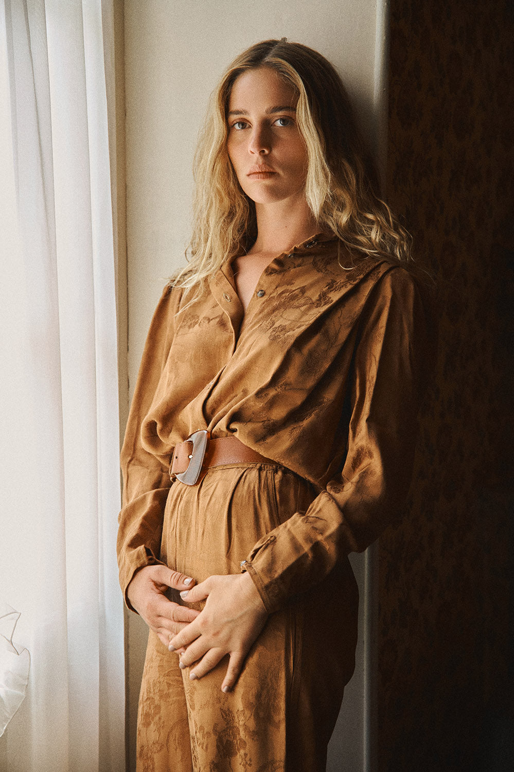 CHEMISE LIVIA - Jacquard Cognac