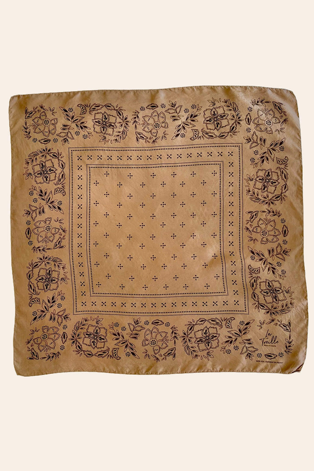 BANDANA SOIE - Noisette