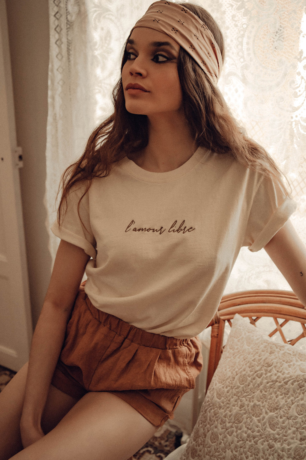 bandana soie blush cheveux la treille