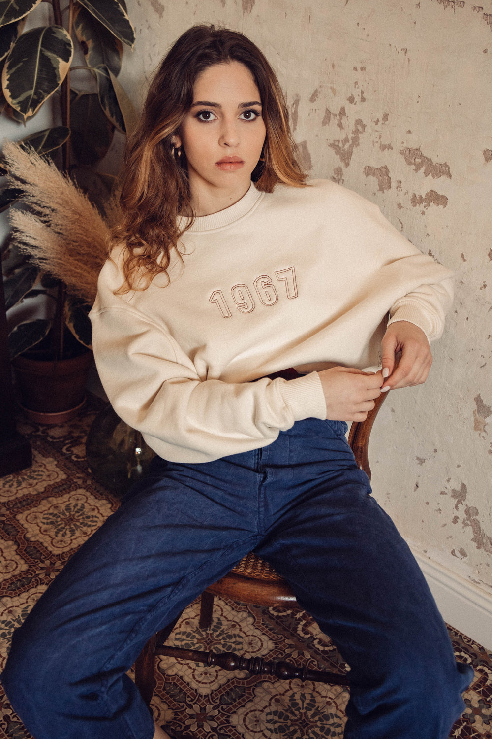 la treille maison ensoleillée Sweat brodé chiffres