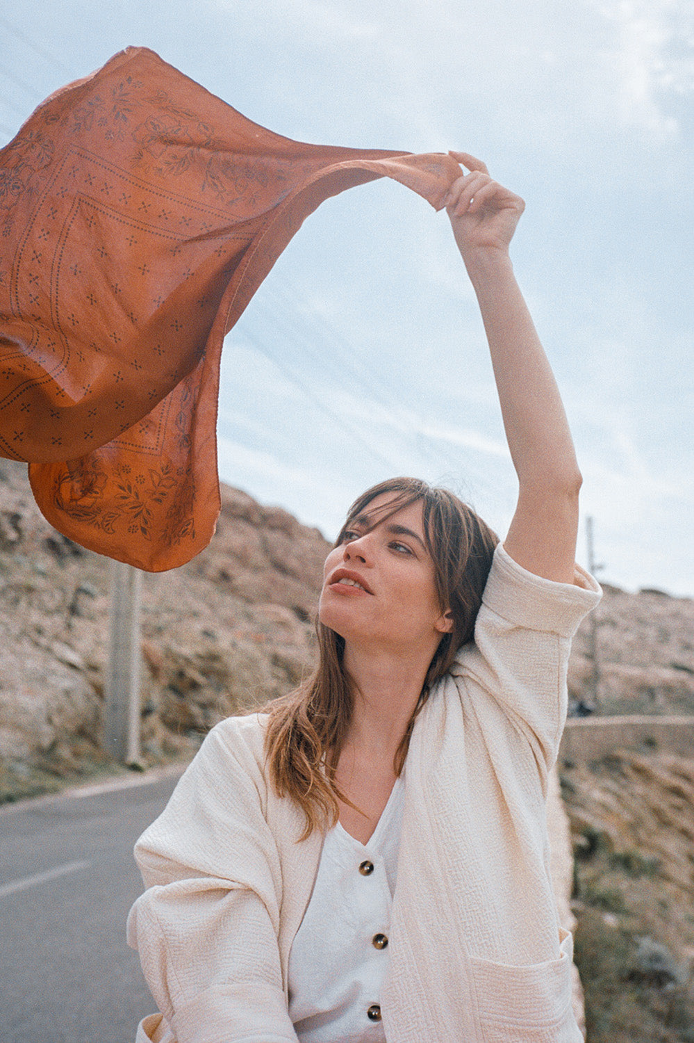 la Treille foulard soie terracotta