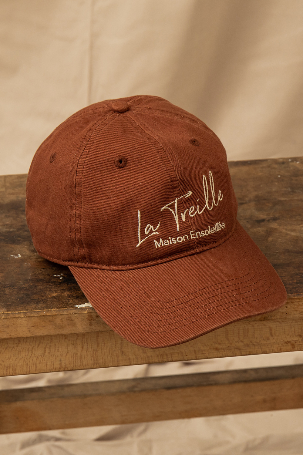 casquette marron délavée en coton