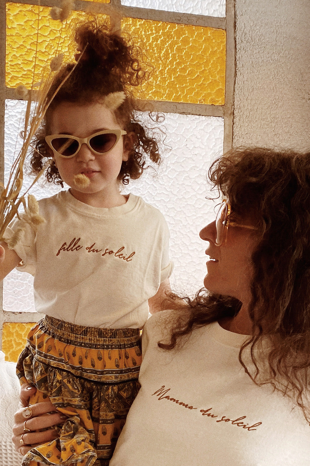 la treille maison ensoleillée tee-shirt maman fille brodé