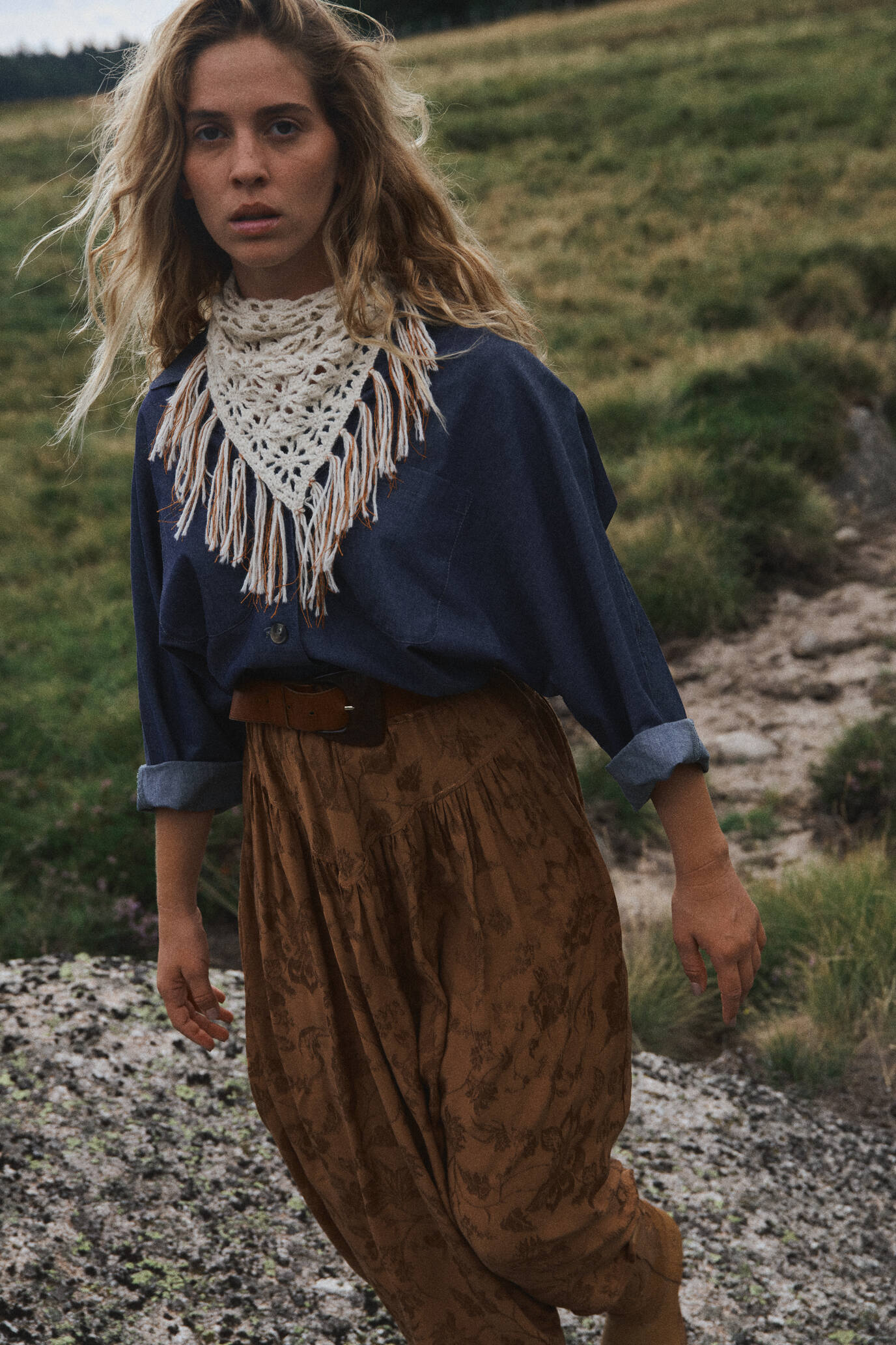 BANDANA À FRANGES - Naturel