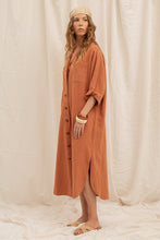 Load image into Gallery viewer, robe chemise à boutons orange