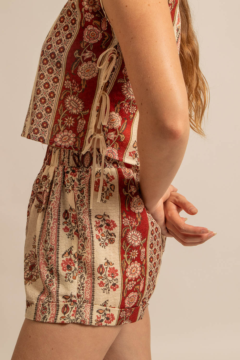 top sans manches en coton motif Provence, fabriqué en France