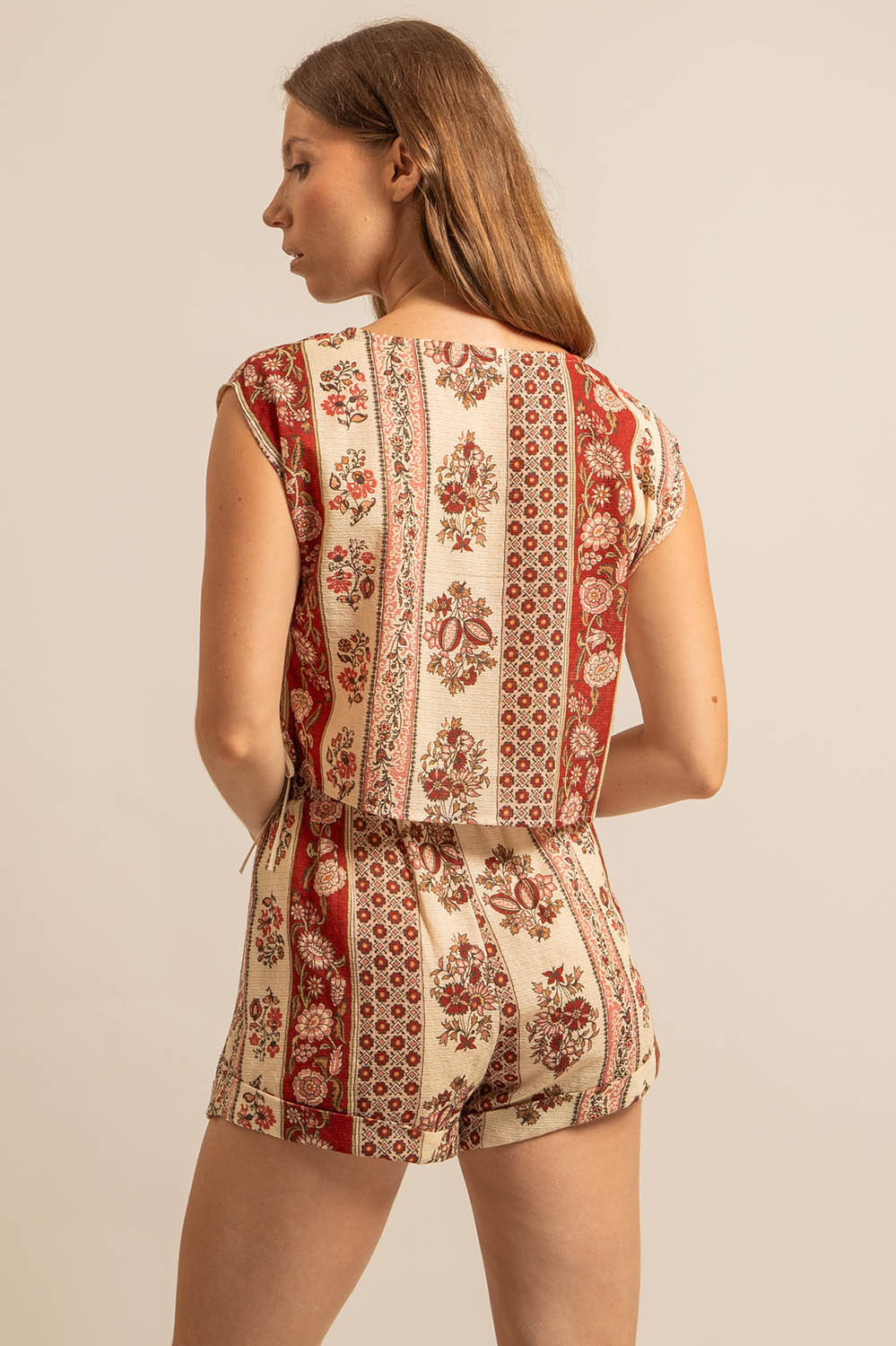 top sans manches en coton motif Provence, fabriqué en France