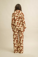 Charger l&#39;image dans la galerie, pantalon large motifs marron 
